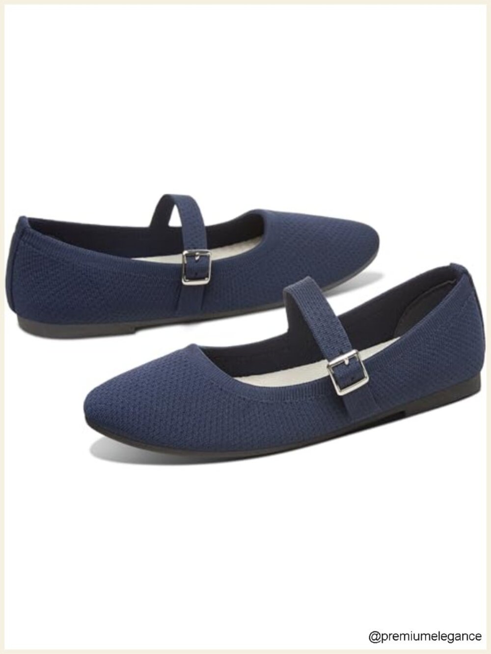 Women's Knit Mary Jane Flats Breathable Mesh Ballet Shoes Round Toe Comfortable